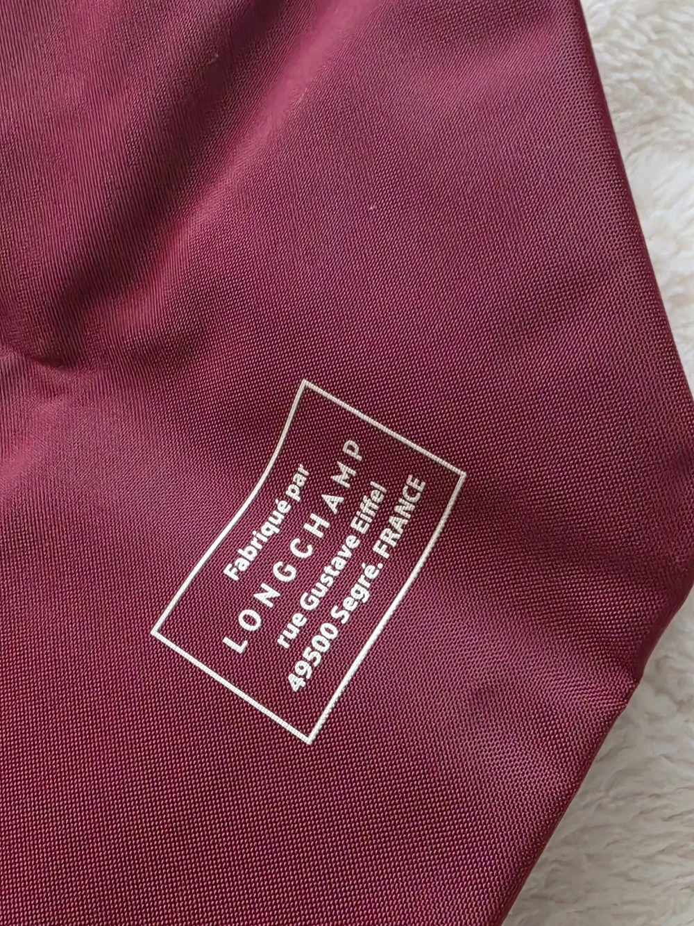 Longchamp Le Pliage Burgundy Tote Bag with Brown Leather Trim Limited Edition - Picture 8 of 10